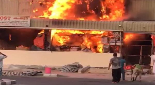 حريق سوق عجمان الشعبي