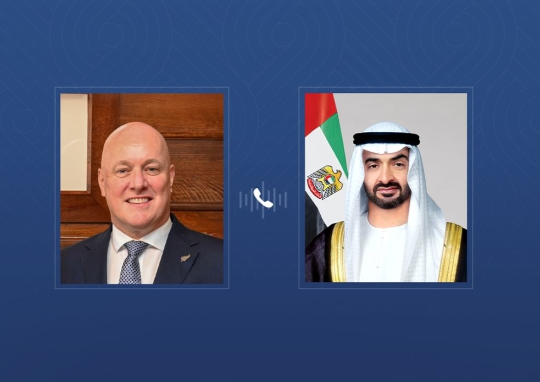 محمد بن زايد يتلقى اتصالا هاتفيا من رئيسة وزراء نيوزيلندا ويبحثان تطورات الأوضاع في المنطقة وتداعياتها على الأمن والاستقرار