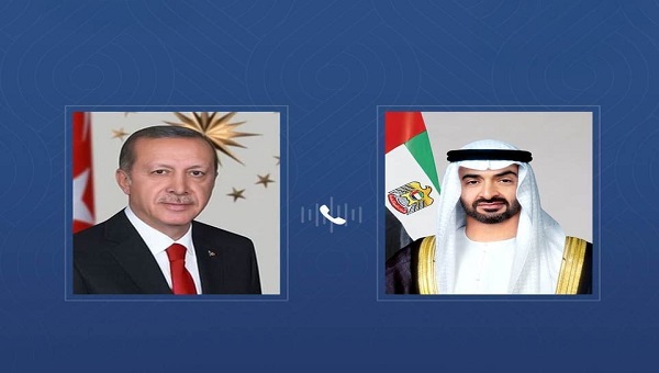 رئيس الدولة ونظيره التركي يبحثان هاتفيا تطورات الأوضاع في المنطقة وتداعياتها على الأمن والاستقرار
