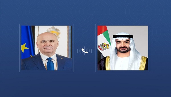 محمد بن زايد يتلقى اتصالا هاتفيا من رئيس وزراء رومانيا بحث خلاله تطورات الأوضاع في المنطقة وتداعياتها