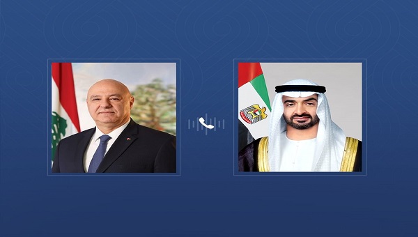رئيس الدولة ونظيره اللبناني يبحثان خلال اتصال هاتفي علاقات البلدين والتطورات الإقليمية رئيس الدولة ونظيره اللبناني يبحثان خلال اتصال هاتفي علاقات البلدين والتطورات الإقليمية