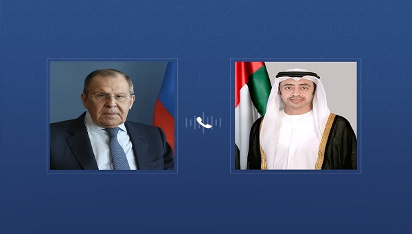 عبدالله بن زايد يبحث عدداً من القضايا مع وزير الخارجية الروسي خلال اتصال هاتفي عبدالله بن زايد يبحث عدداً من القضايا مع وزير الخارجية الروسي خلال اتصال هاتفي