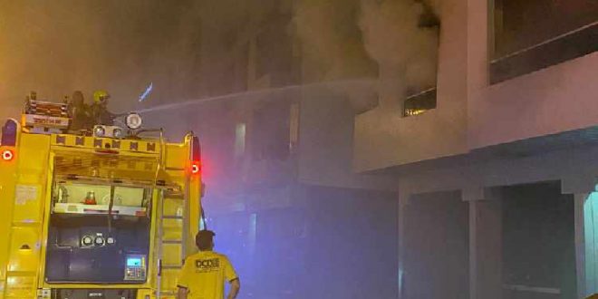 Fire breaks out at residential building behind “Lamcy Plaza” in Dubai ...